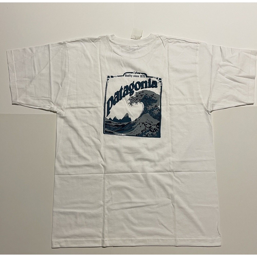 EXTREMELY RARE Patagonia Hokusai Wave Graphic Art Organic Cotton T Shirt L